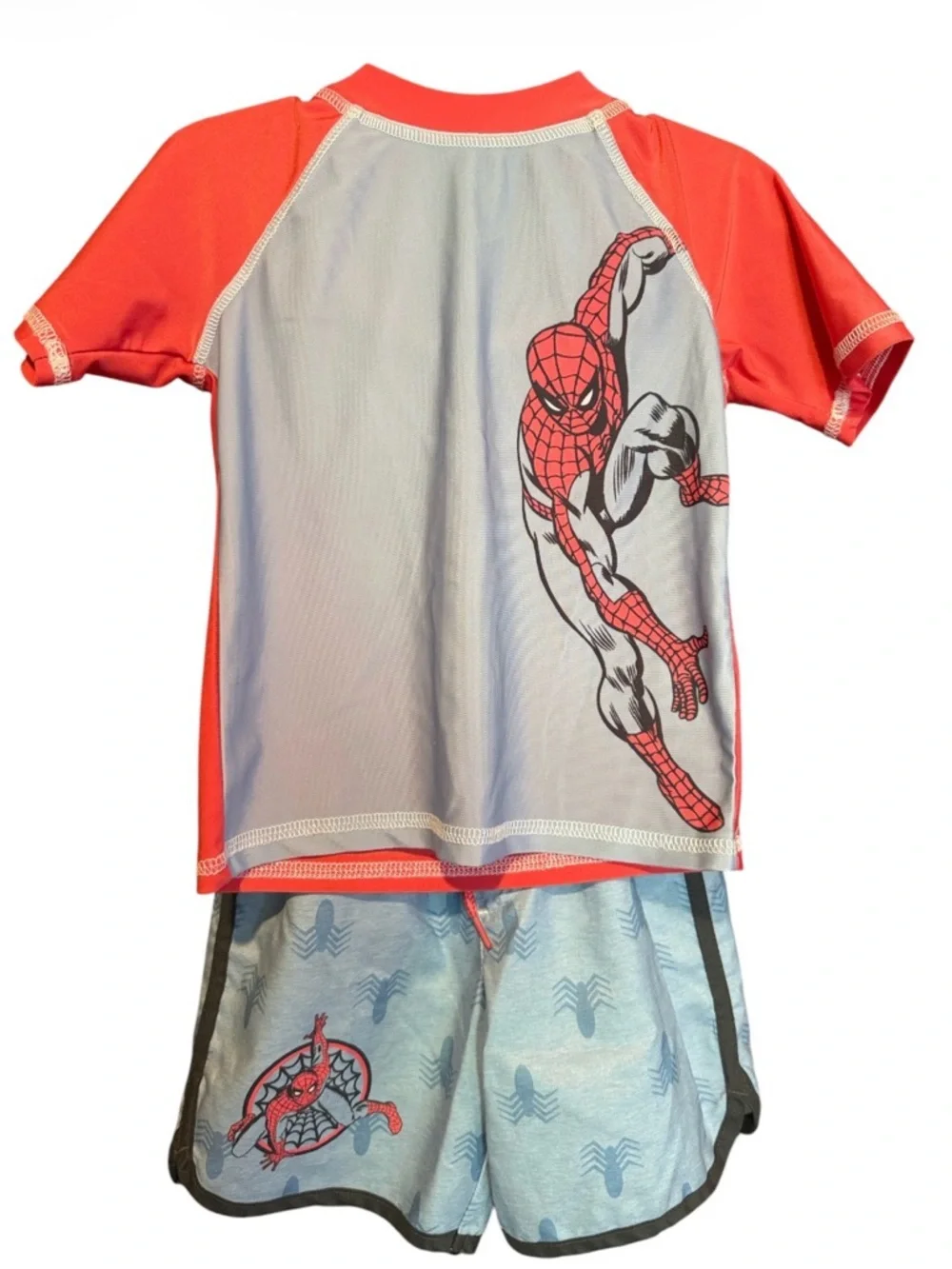 💚💰BOGO FREE Marvel Spider-Man Boys Rush Guard & Swim Trunks Set
